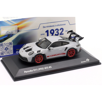 Porsche 911 (992) GT3 RS 2023 Ice Grey metallic/Red - skala 1:43 - Solido